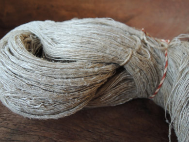 手紡ぎの麻糸-3